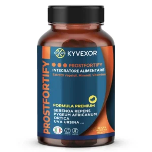 ProstFortify, integratore naturale per la salute della prostata e delle vie urinarie, prodotto da KYVEXOR.