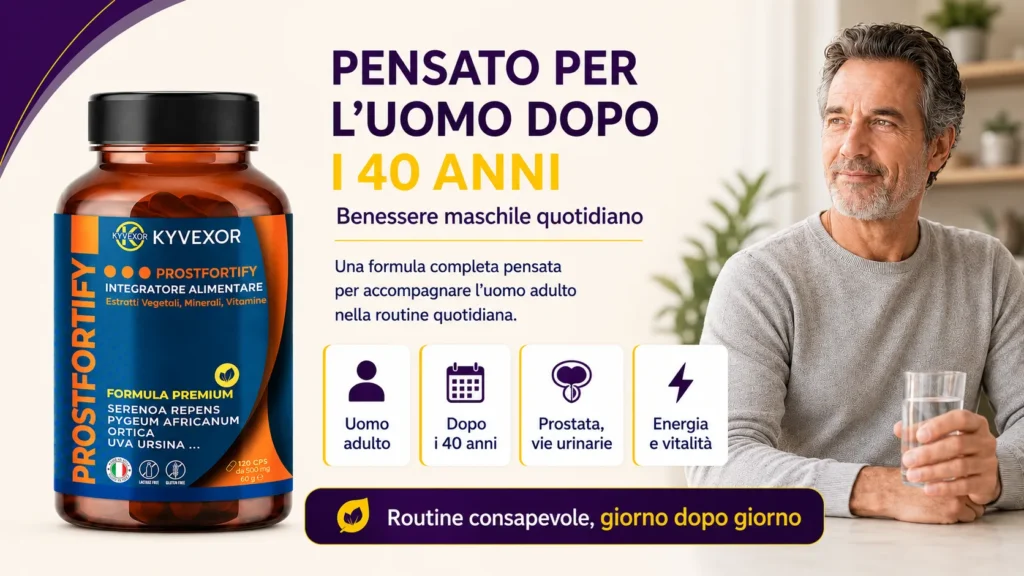 Uomo adulto oltre i 40 anni attento alla salute della prostata dopo i 40 anni