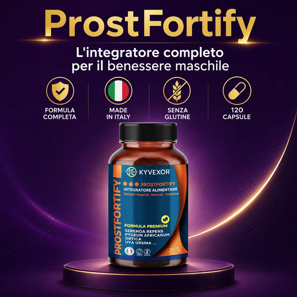 ProstFortify di KYVEXOR - integratore completo per il benessere maschile, Made in Italy