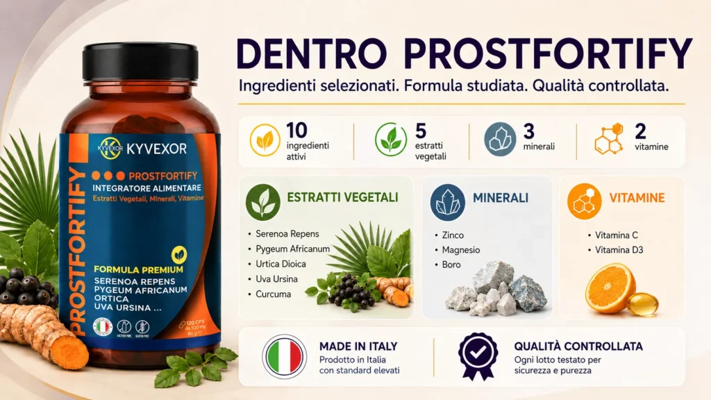 formula naturale per la prostata ProstFortify 10 ingredienti attivi KYVEXOR