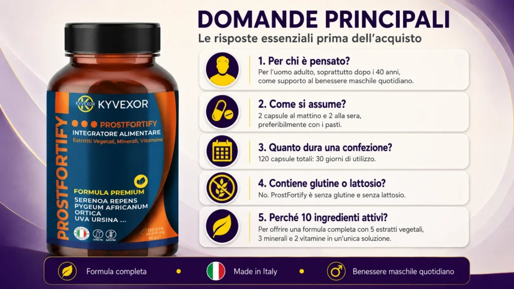 ProstFortify integratore prostata — domande e risposte KYVEXOR